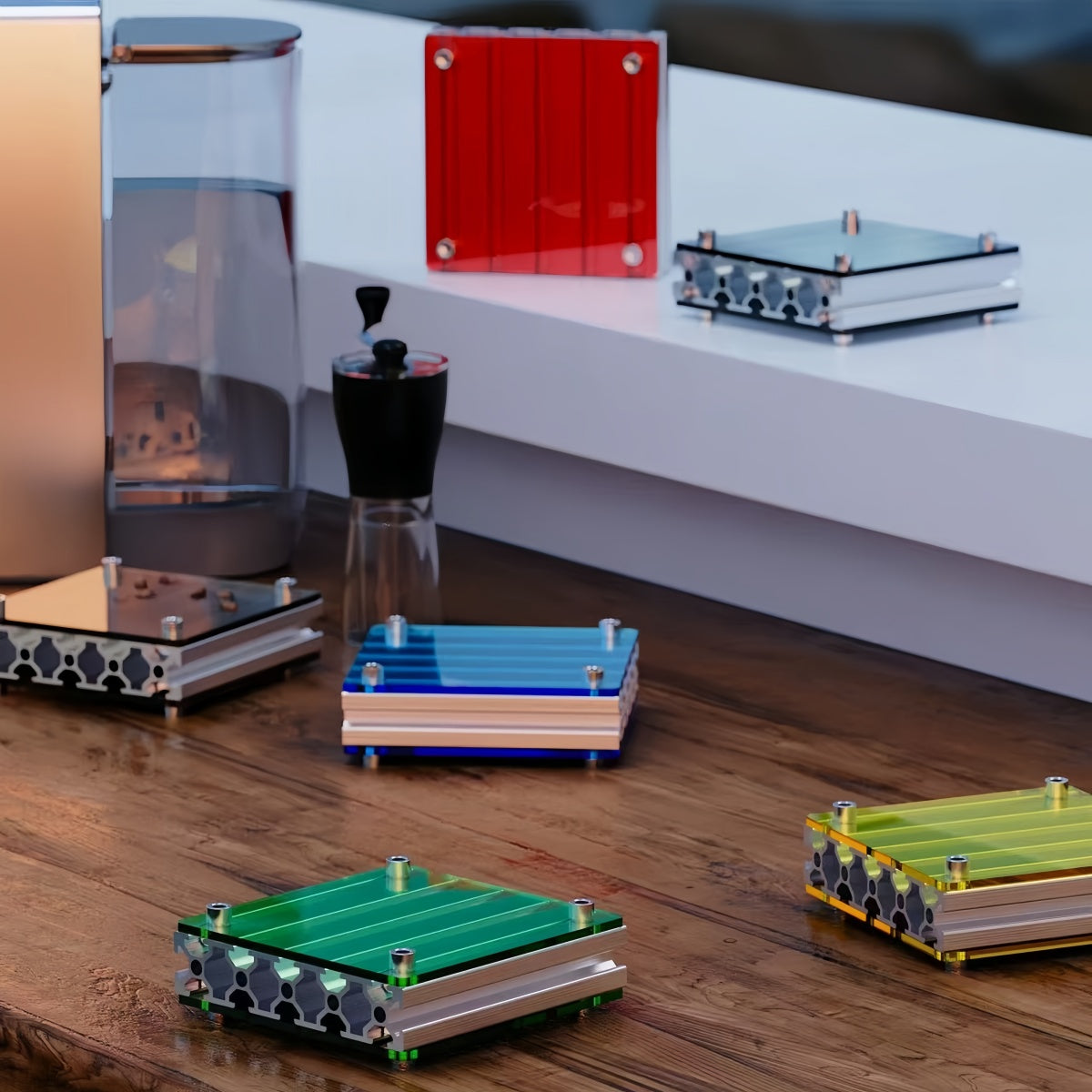 Dopamine Creative Aluminum & Colored Acrylic Coasters