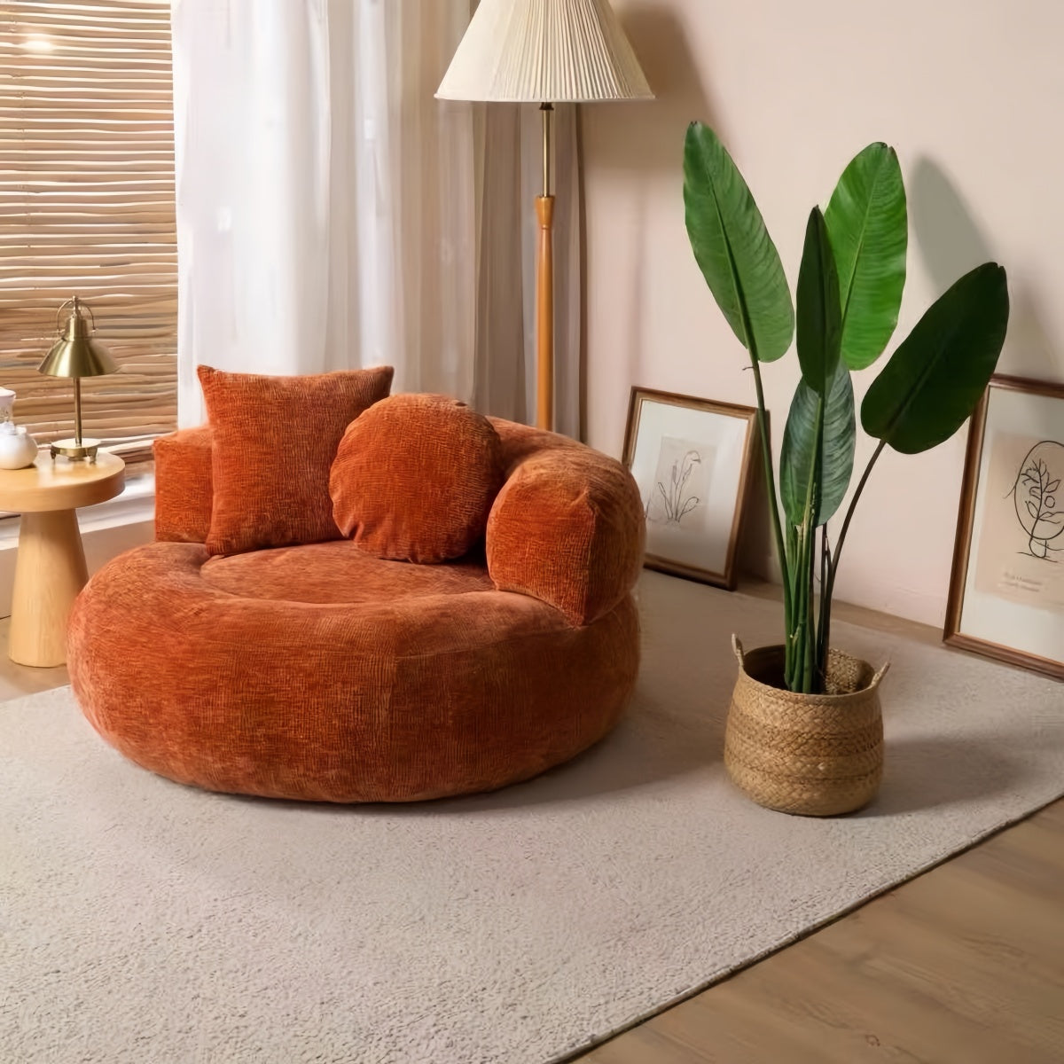 Vintage-Style Cozy Lounge Sofa