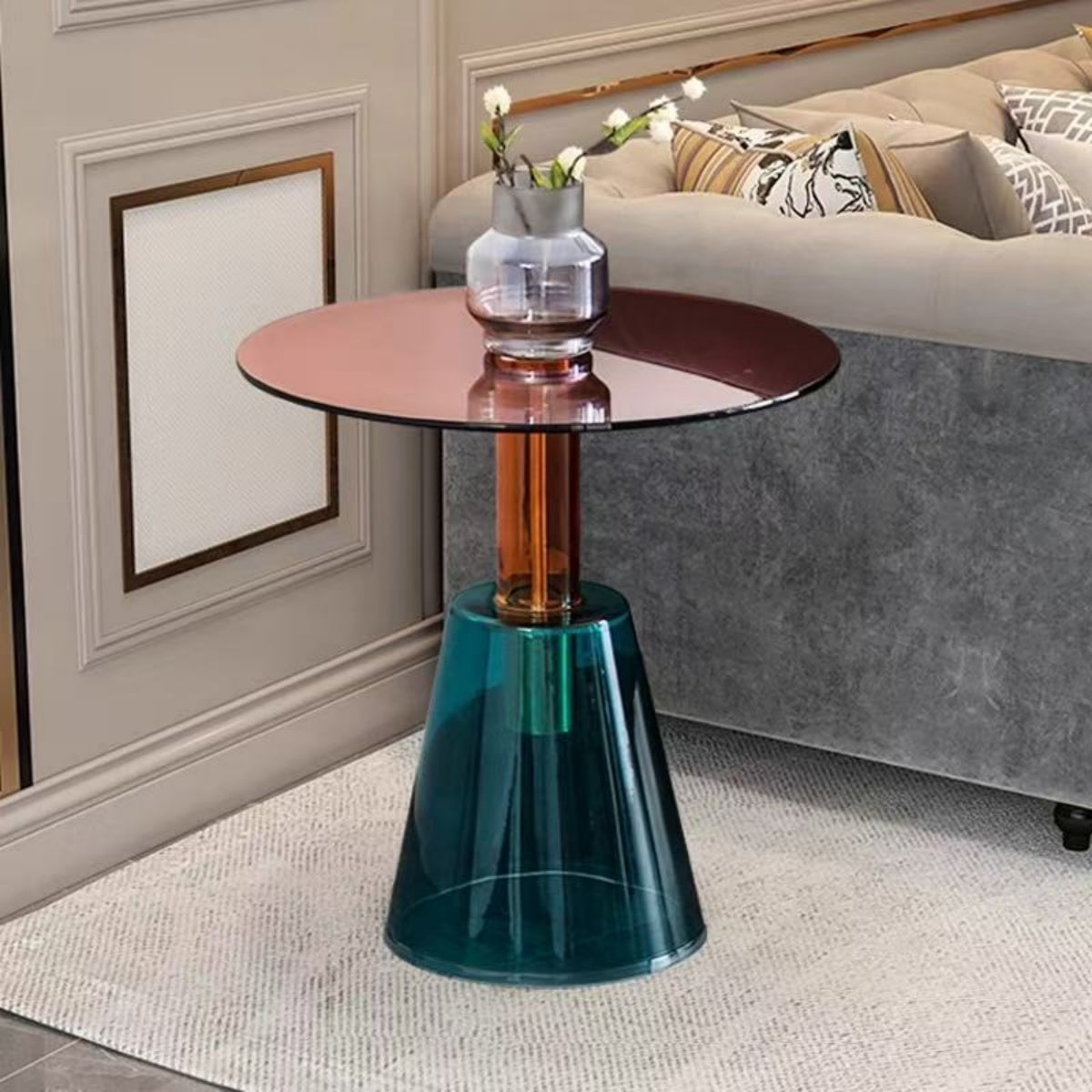 BoShi Trendy Glass Round Coffee Table