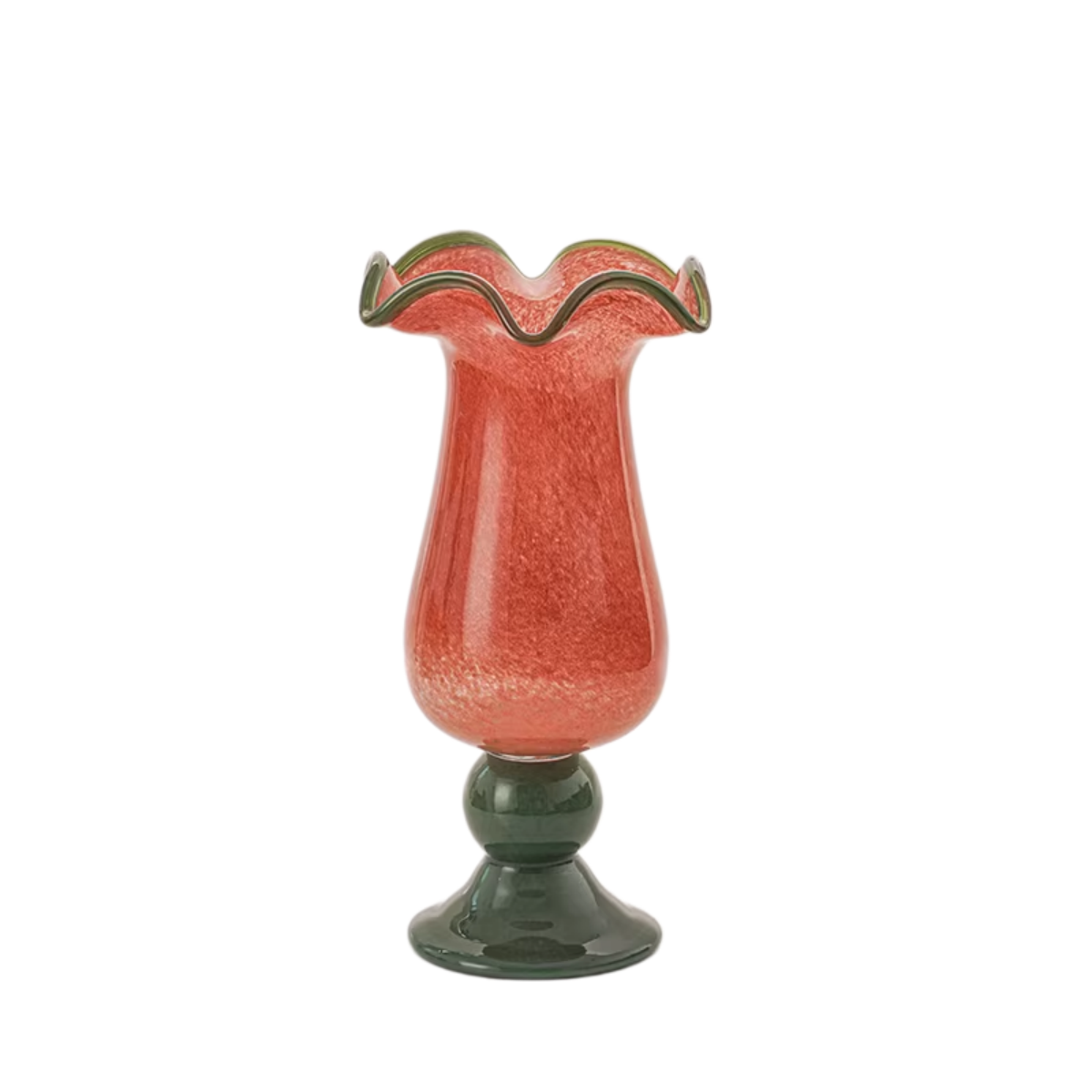 classic art glass vase with textured design and shine