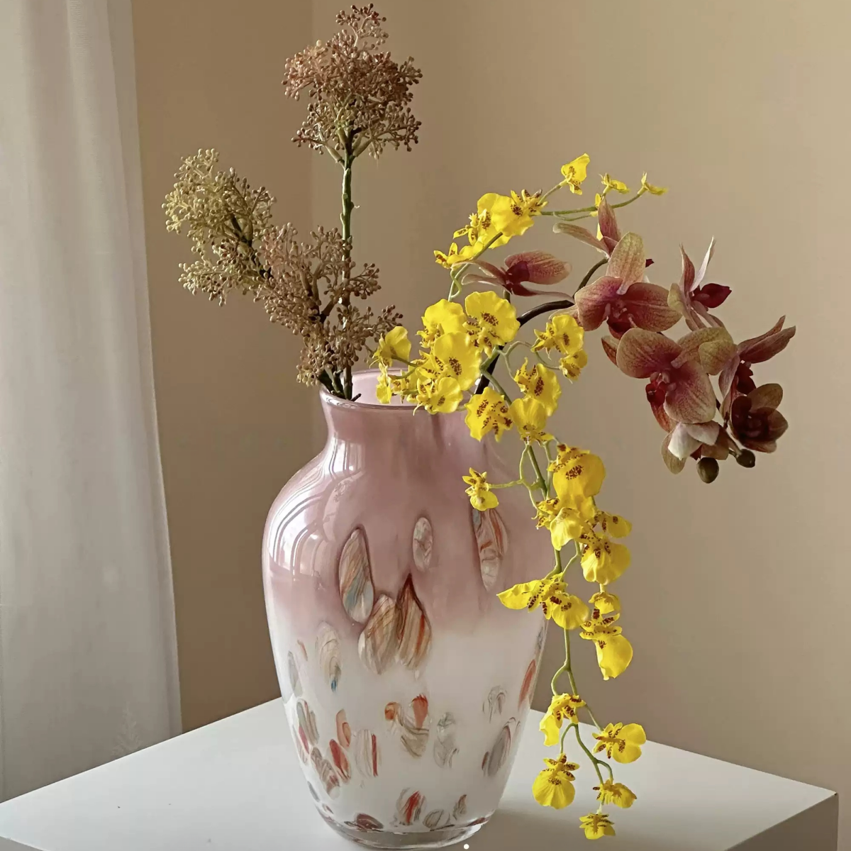 Blush Light Hand-Blown Glass Vase