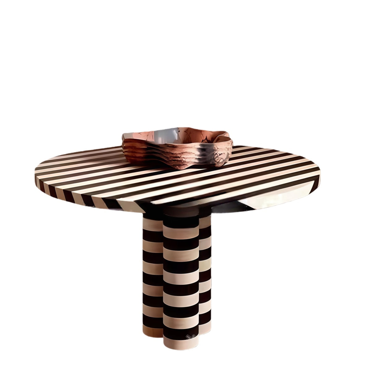 Black & White Striped Round Table