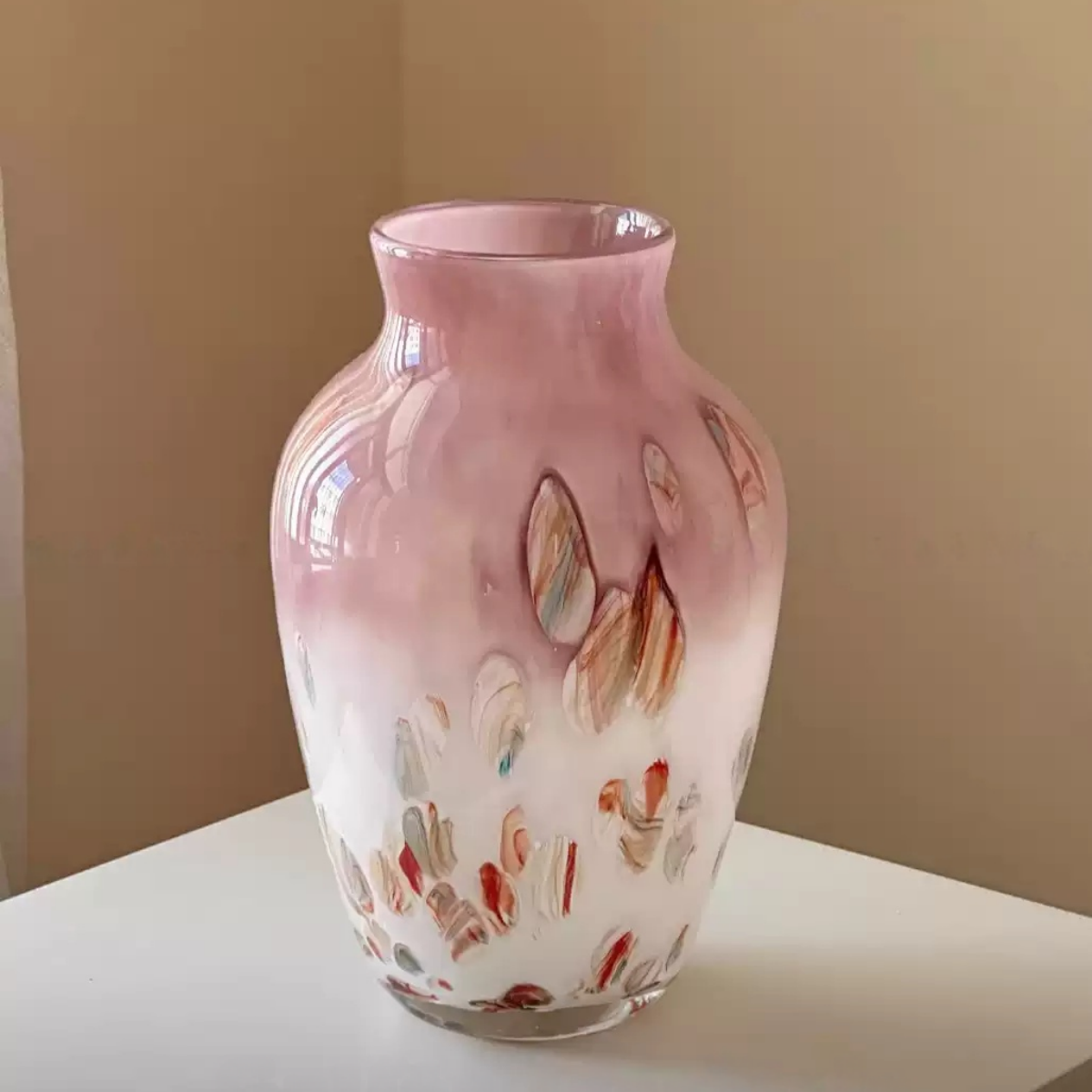 Blush Light Hand-Blown Glass Vase