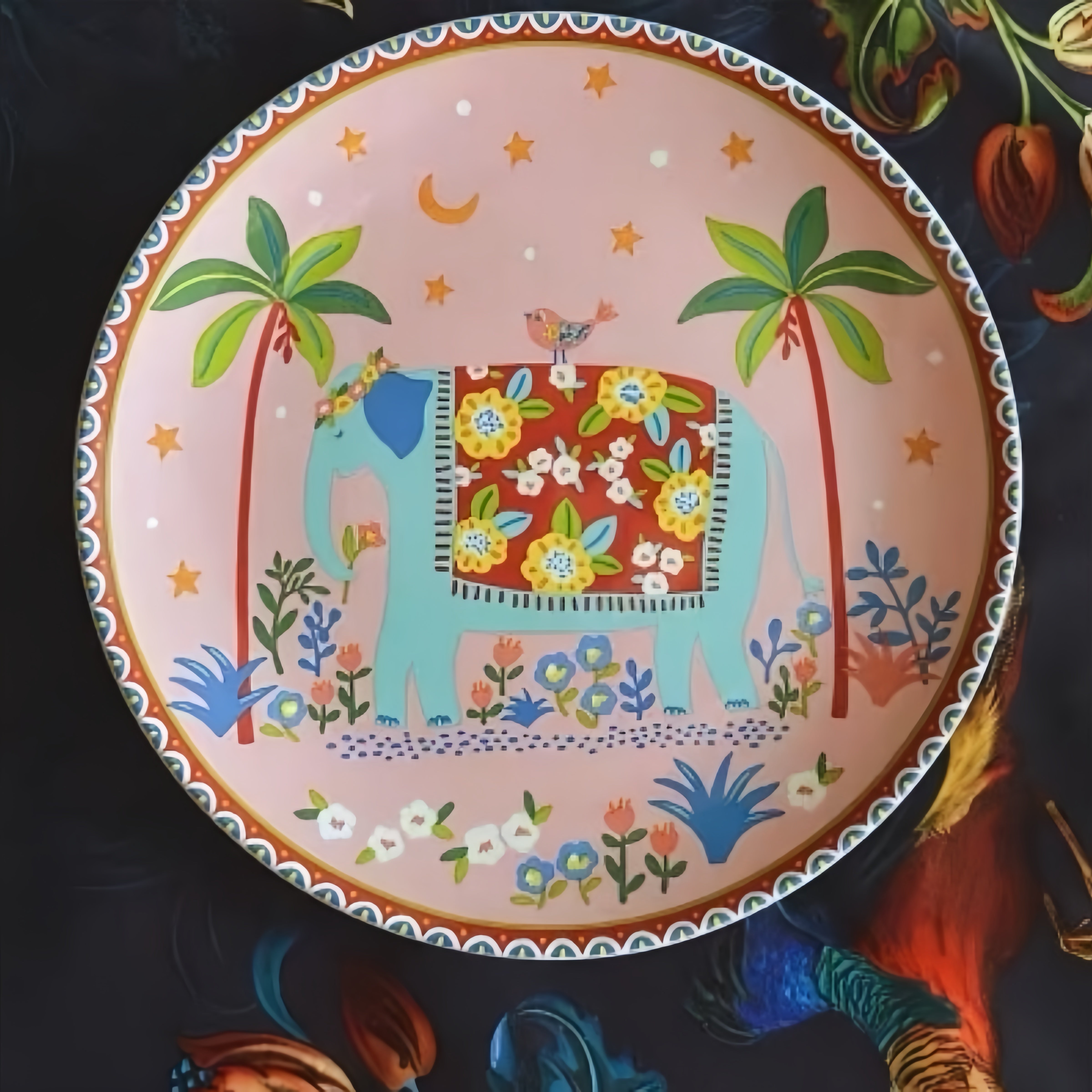 Farmhouse Hand-Painted Ceramic Plates