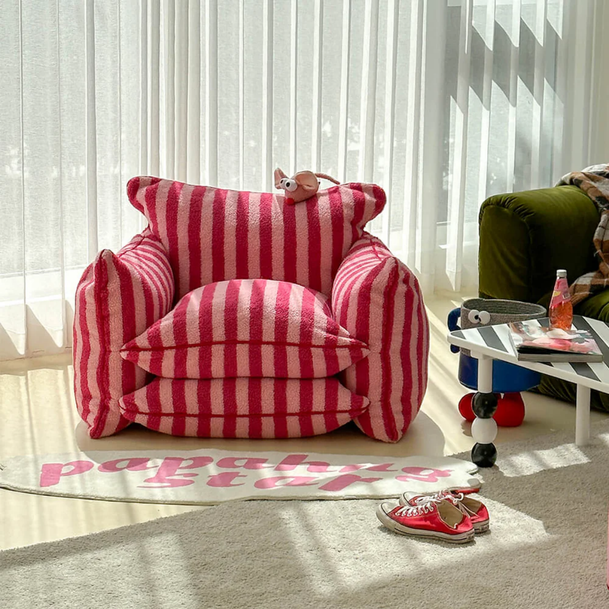 Cozy Stripes Lazy Sofa Chair