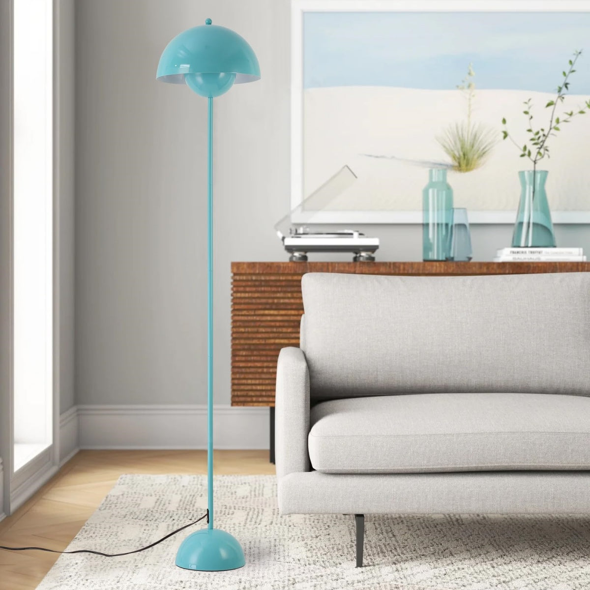 Reed Iron Frame Floor Lamp