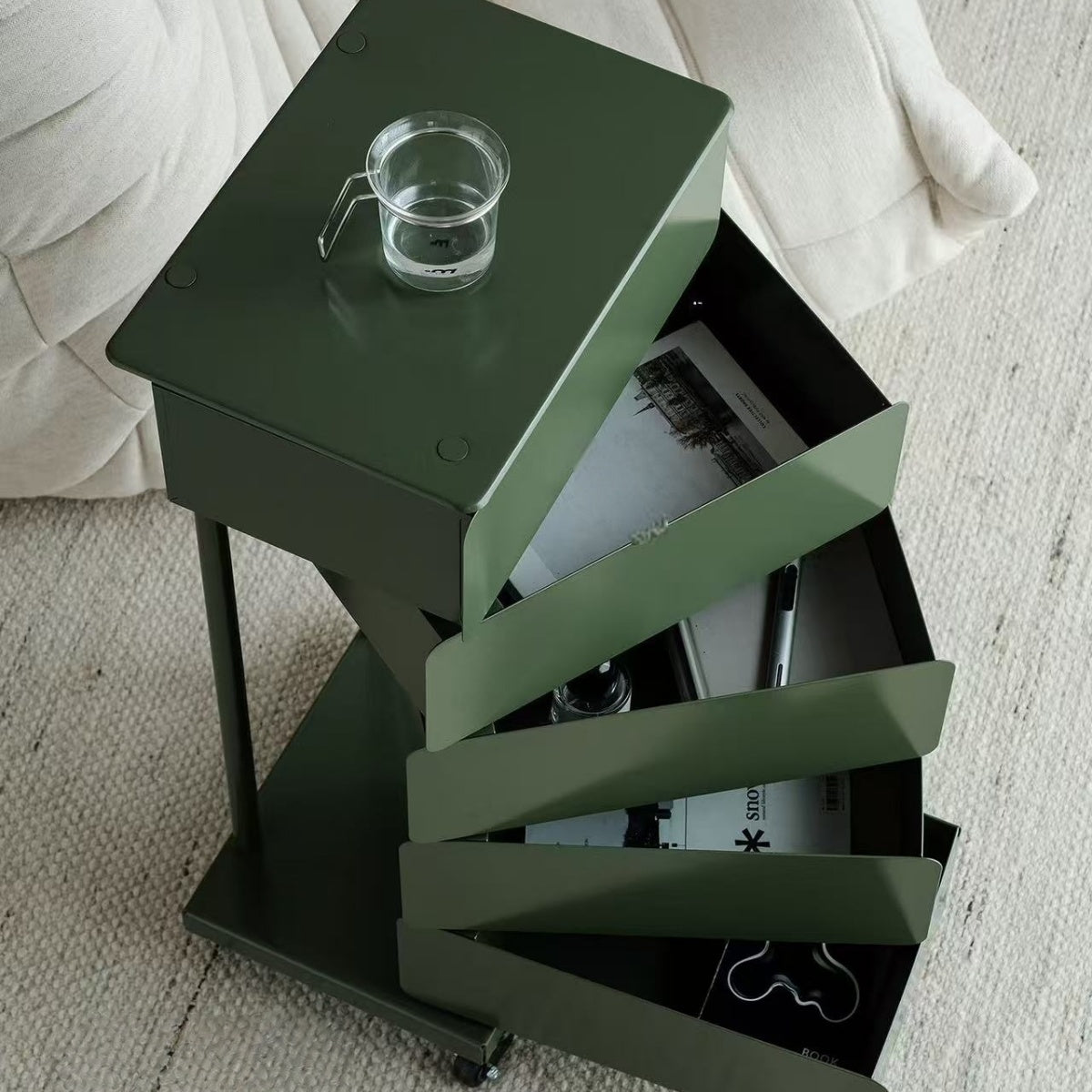 minimalist green storage cabinet for small spaces