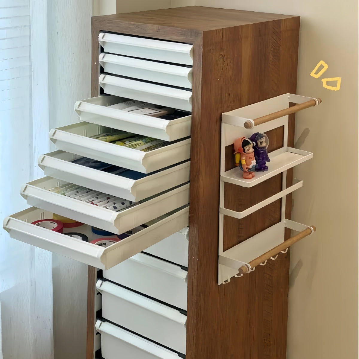 SlimSpace Solid Wood Multi-Functional Drawer Cabinet