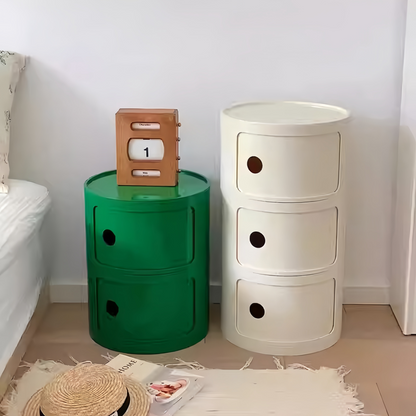 MAKA Round Bedside Storage Cabinet