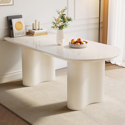 GraceNook White Oval Dining Table