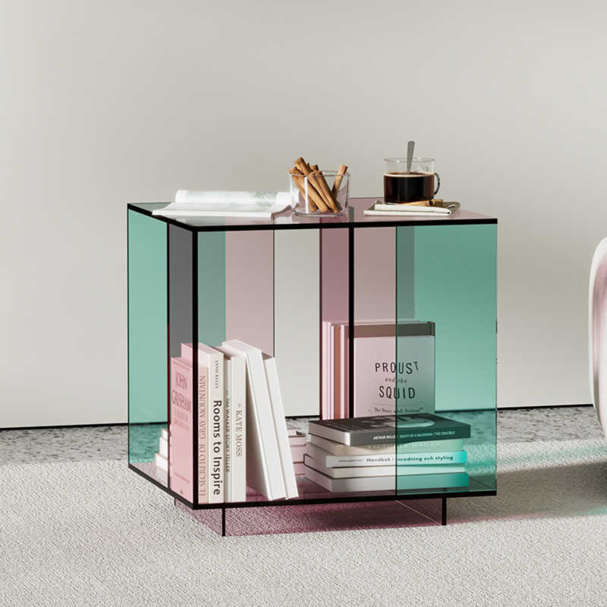 Color Block Acrylic Side Table