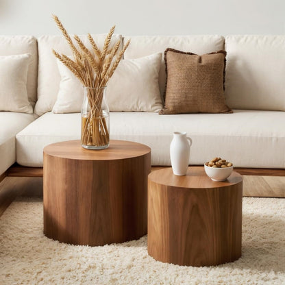 Modern Nesting Drum Coffee Table Set