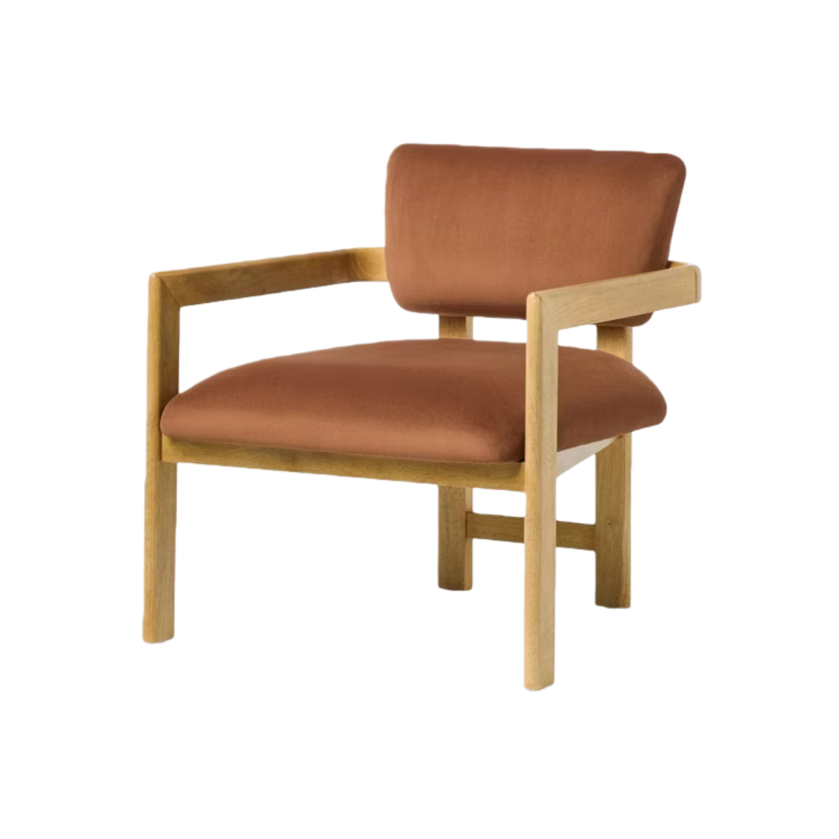 Rust Haven Solid Oak Accent Chair