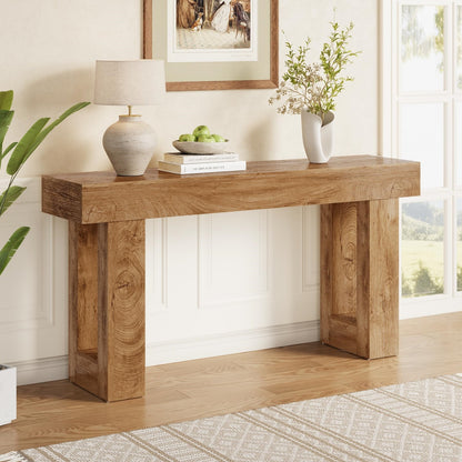 Rustic Industrial Oak Console Table