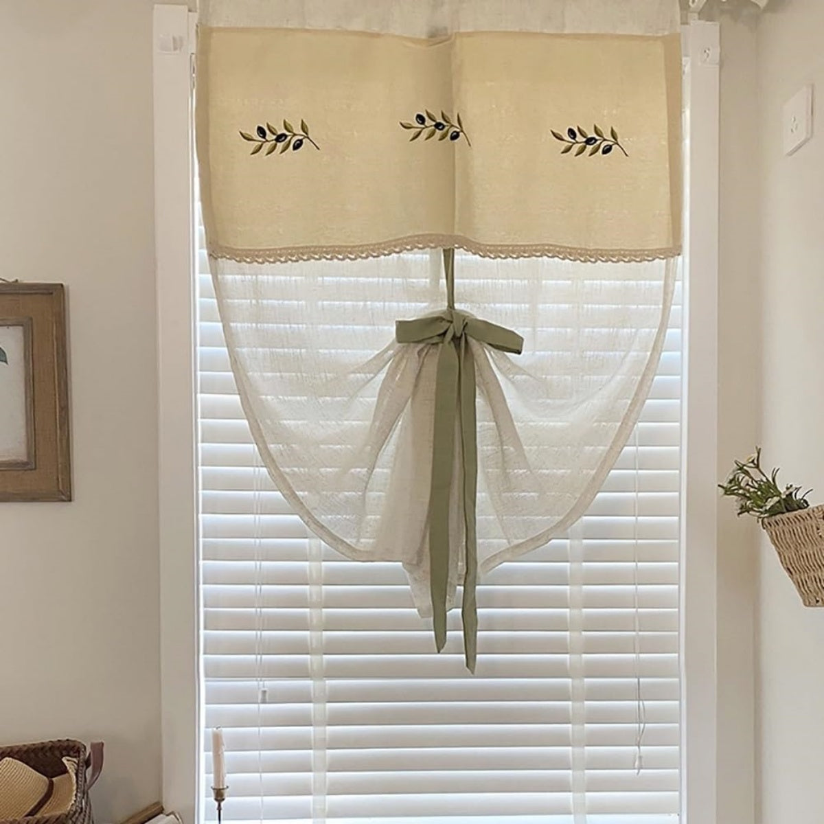 Farmhouse Cotton Linen Roman Curtain