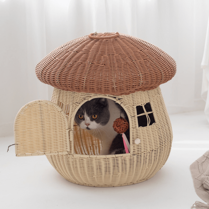 Mushroom House Cat Bed