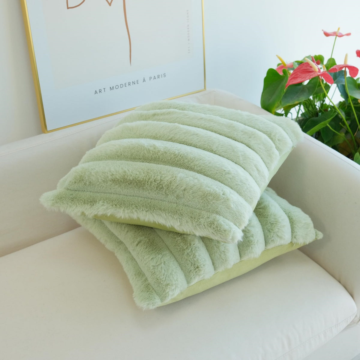Faux Fur Plush Throw Pillow Covers