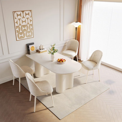 GraceNook White Oval Dining Table