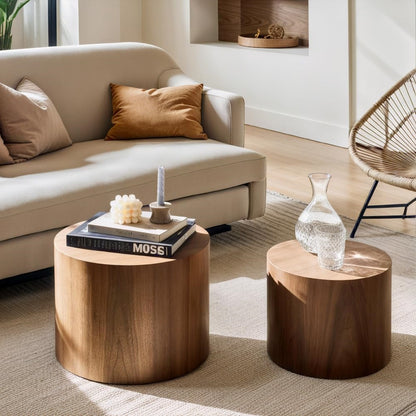 Modern Nesting Drum Coffee Table Set