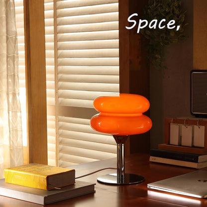 Yara Curved Mushroom Lamp in Amber
