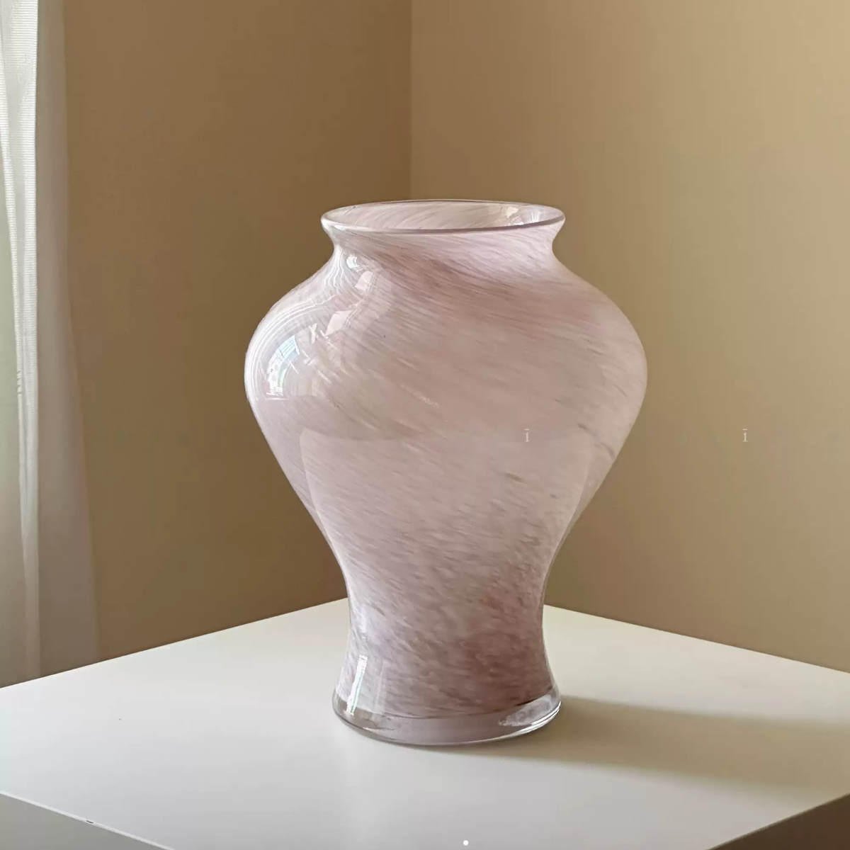 Blush Light Hand-Blown Glass Vase