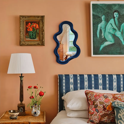 Cloud-Shaped Flocking Wall Mirror