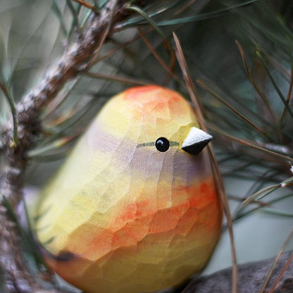 Hand-Carved Wooden Bird Figurine