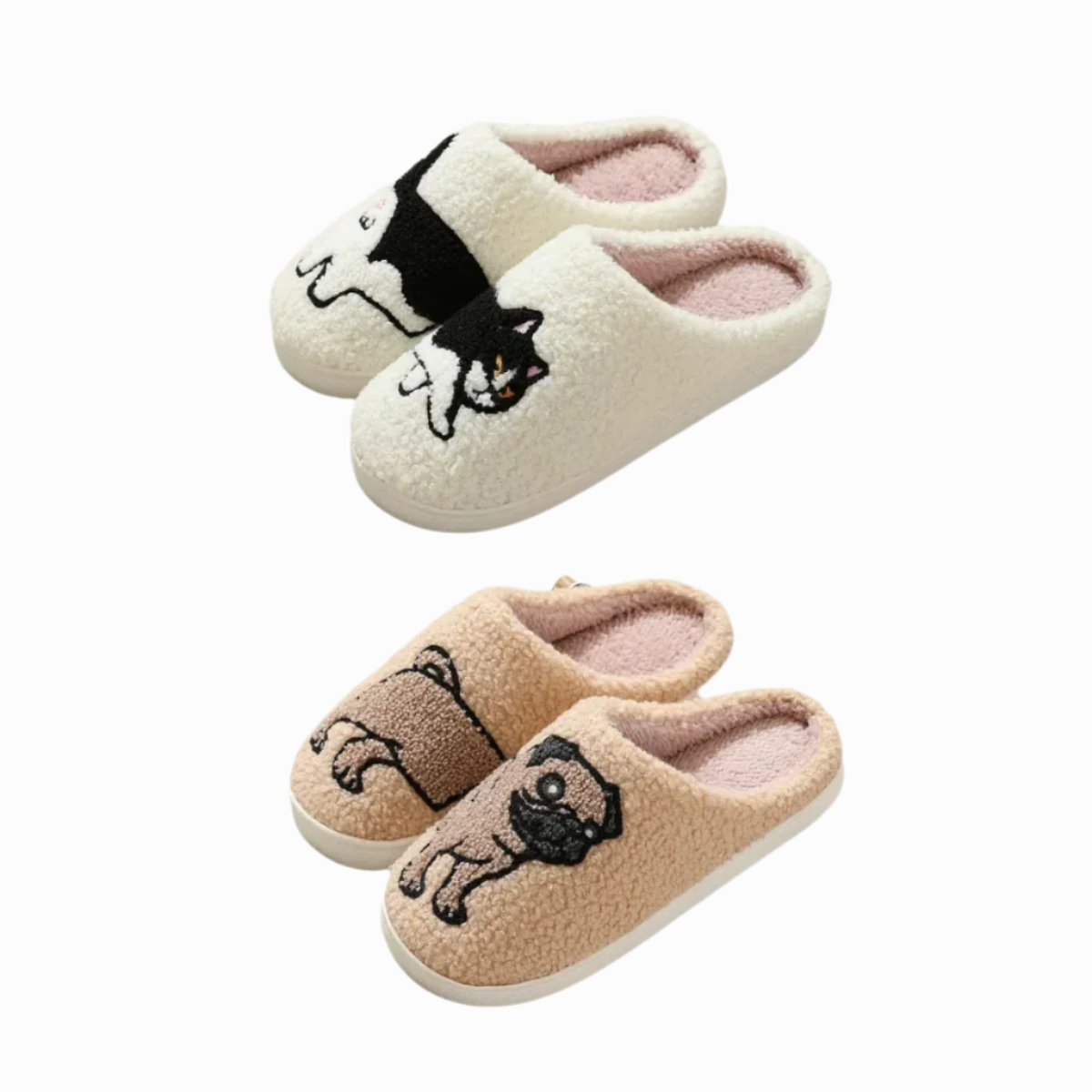Cat/Dog Person Fuzzy slippers