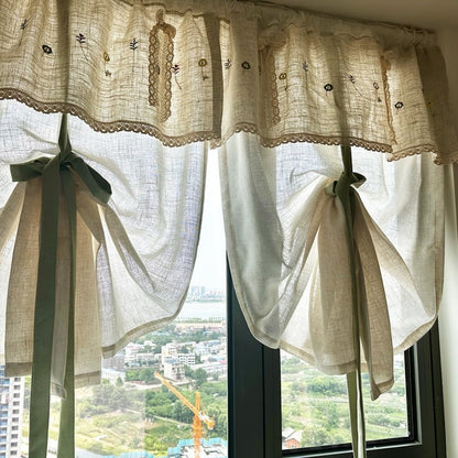 Farmhouse Cotton Linen Roman Curtain