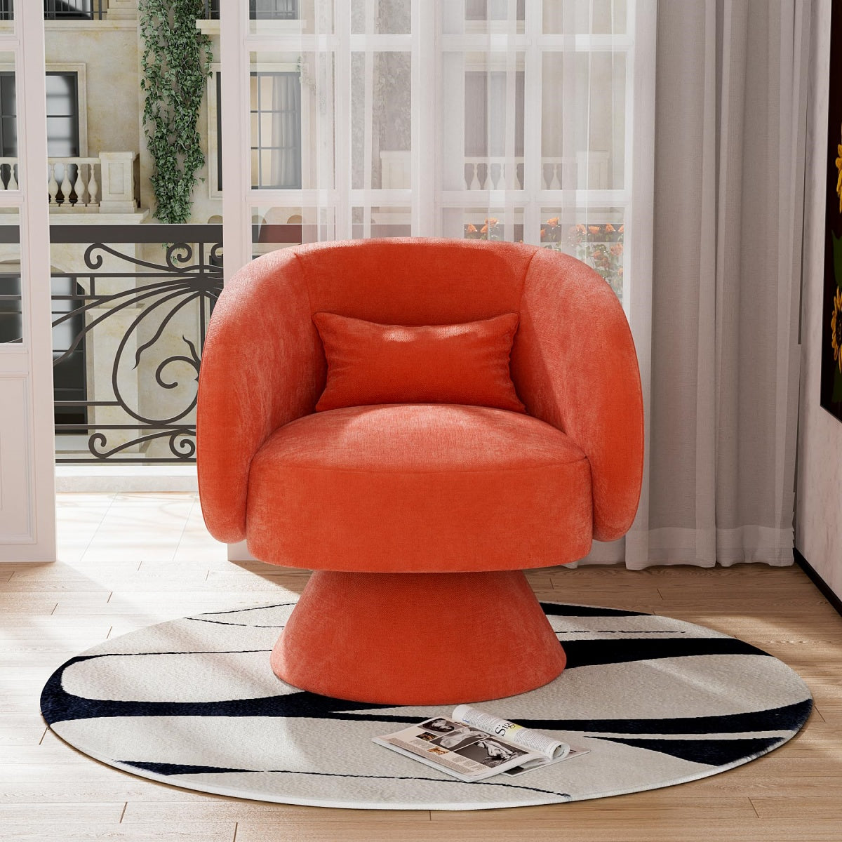 Sable Swivel Barrel Chair