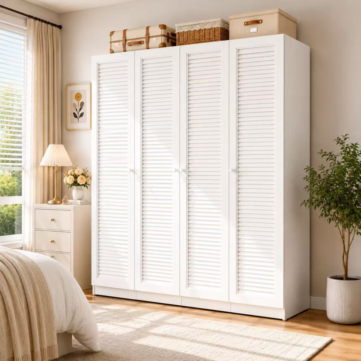 LUNA LOUVER Metal Wardrobe