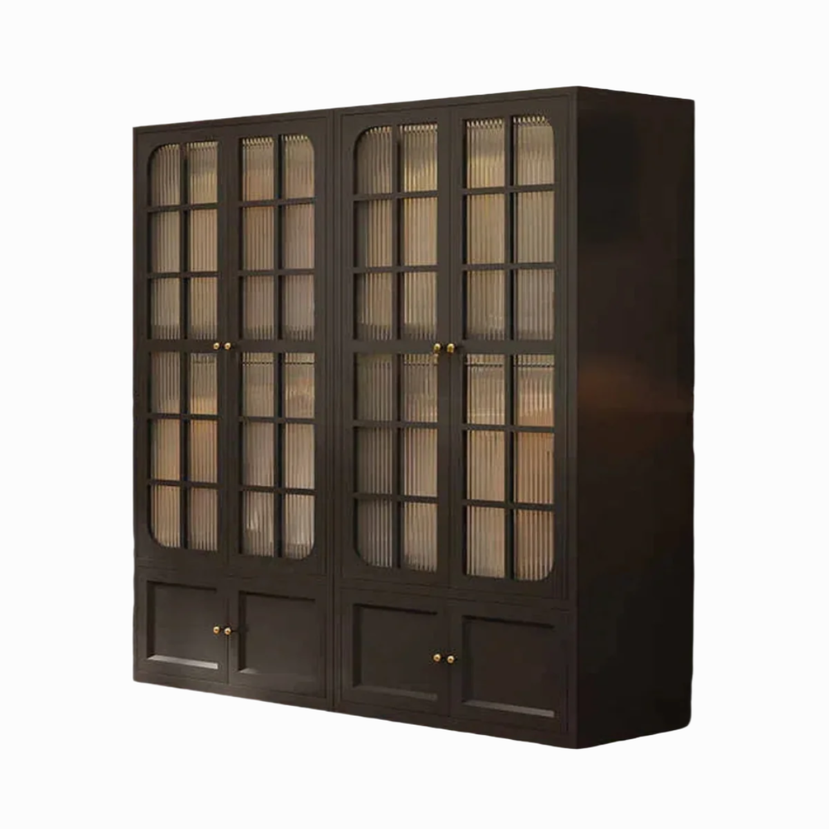 French Vintage Steel Wardrobe with Grid Doors