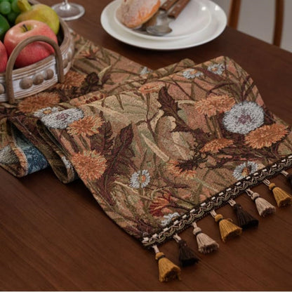 Vintage Dandelion Tassel Table Runner
