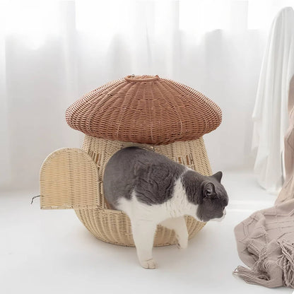 Mushroom House Cat Bed