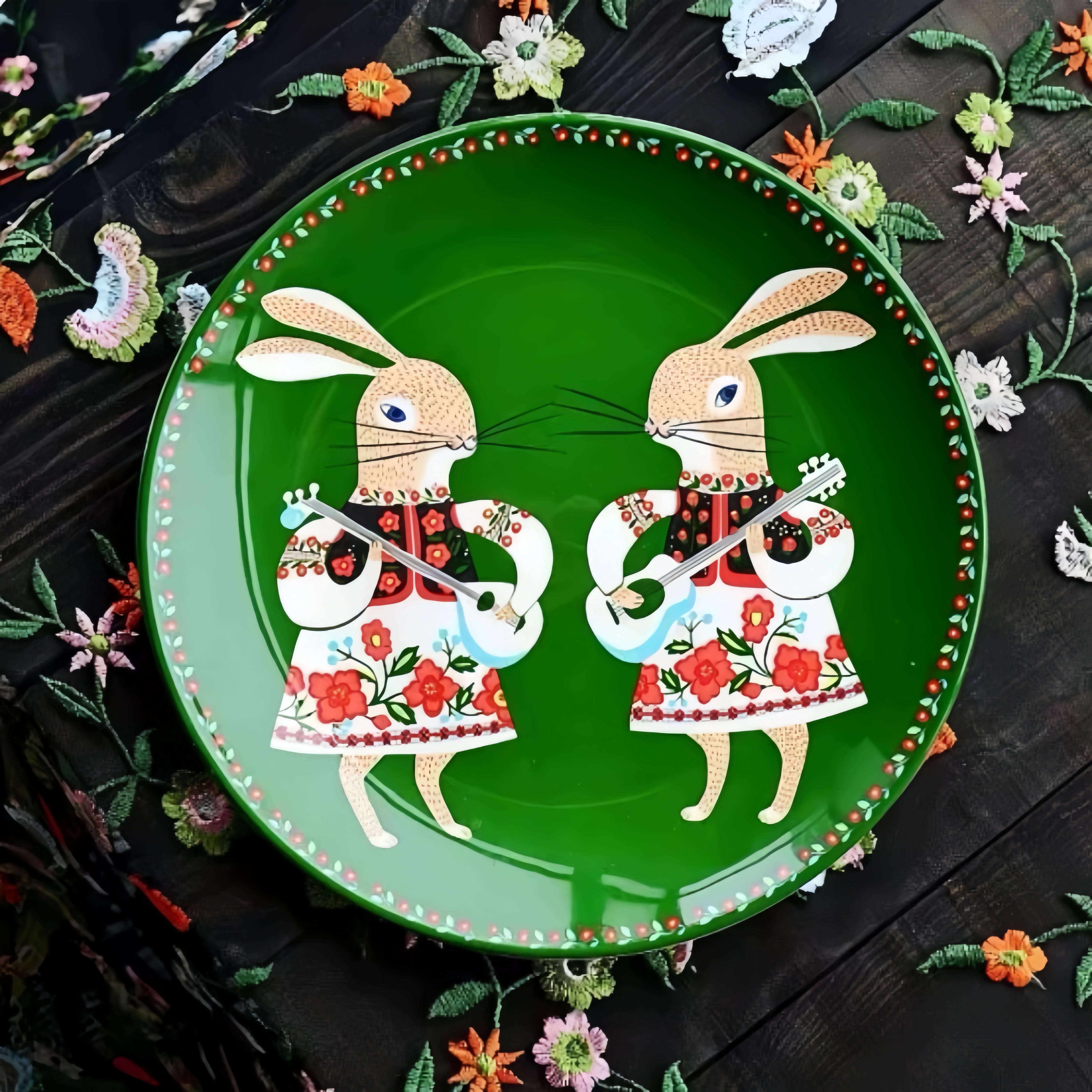 Farmhouse Hand-Painted Ceramic Plates