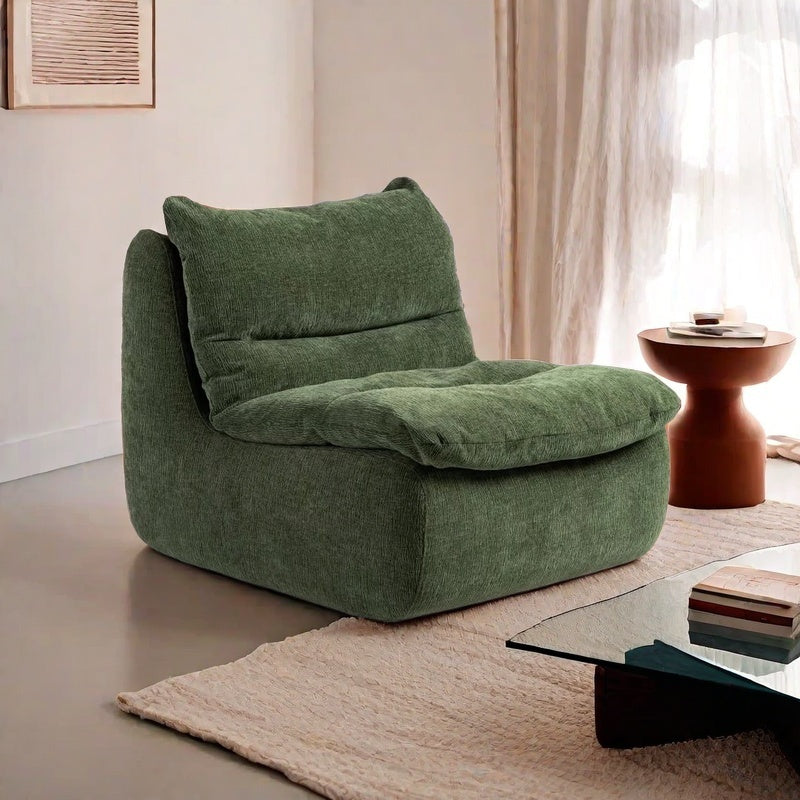 Mid-Century Chenille Mochi Sofa™ Lounge Chair（Green）