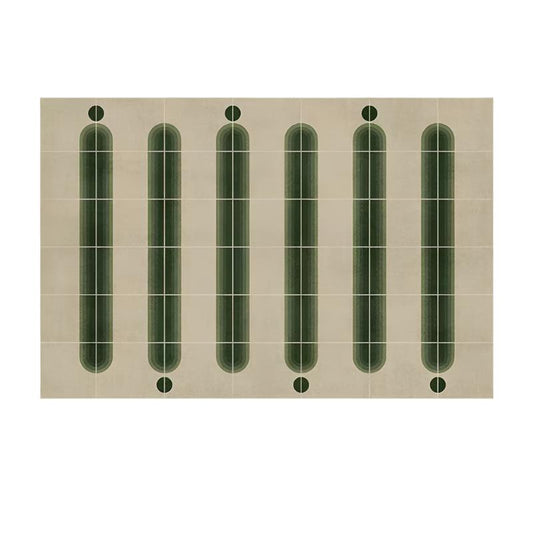 Checkerboard retro rug (green)