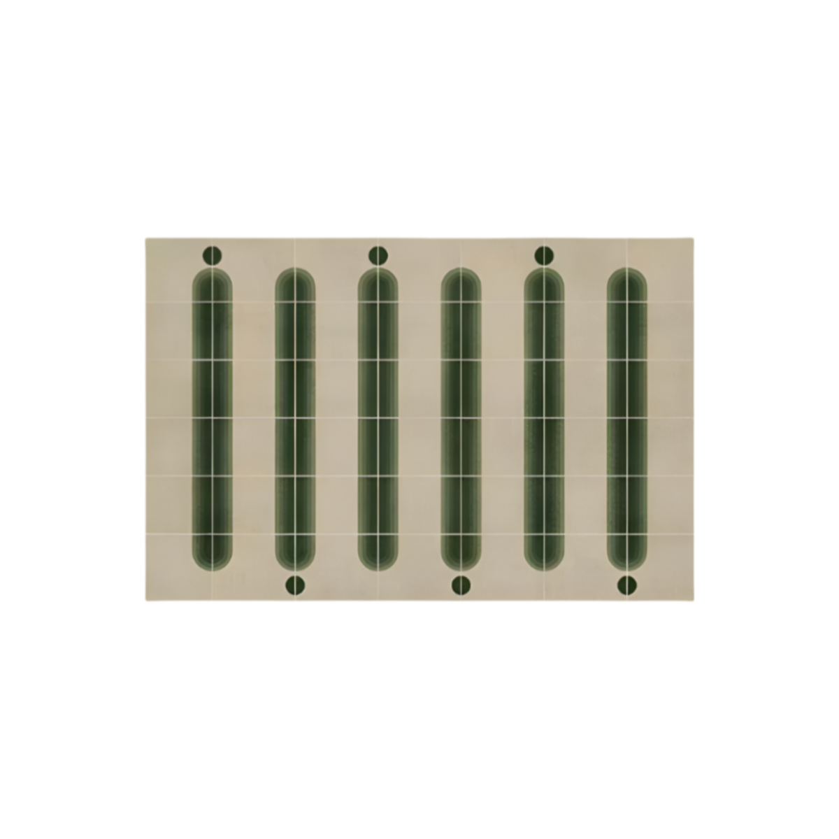 Checkerboard retro rug (green)