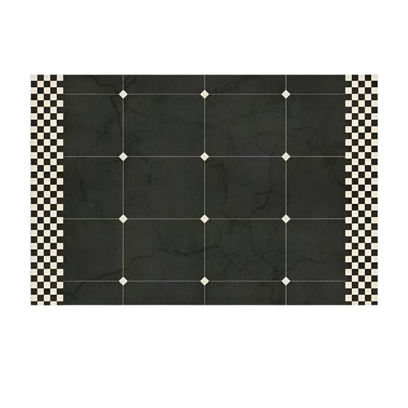 Checkerboard retro rug (black)