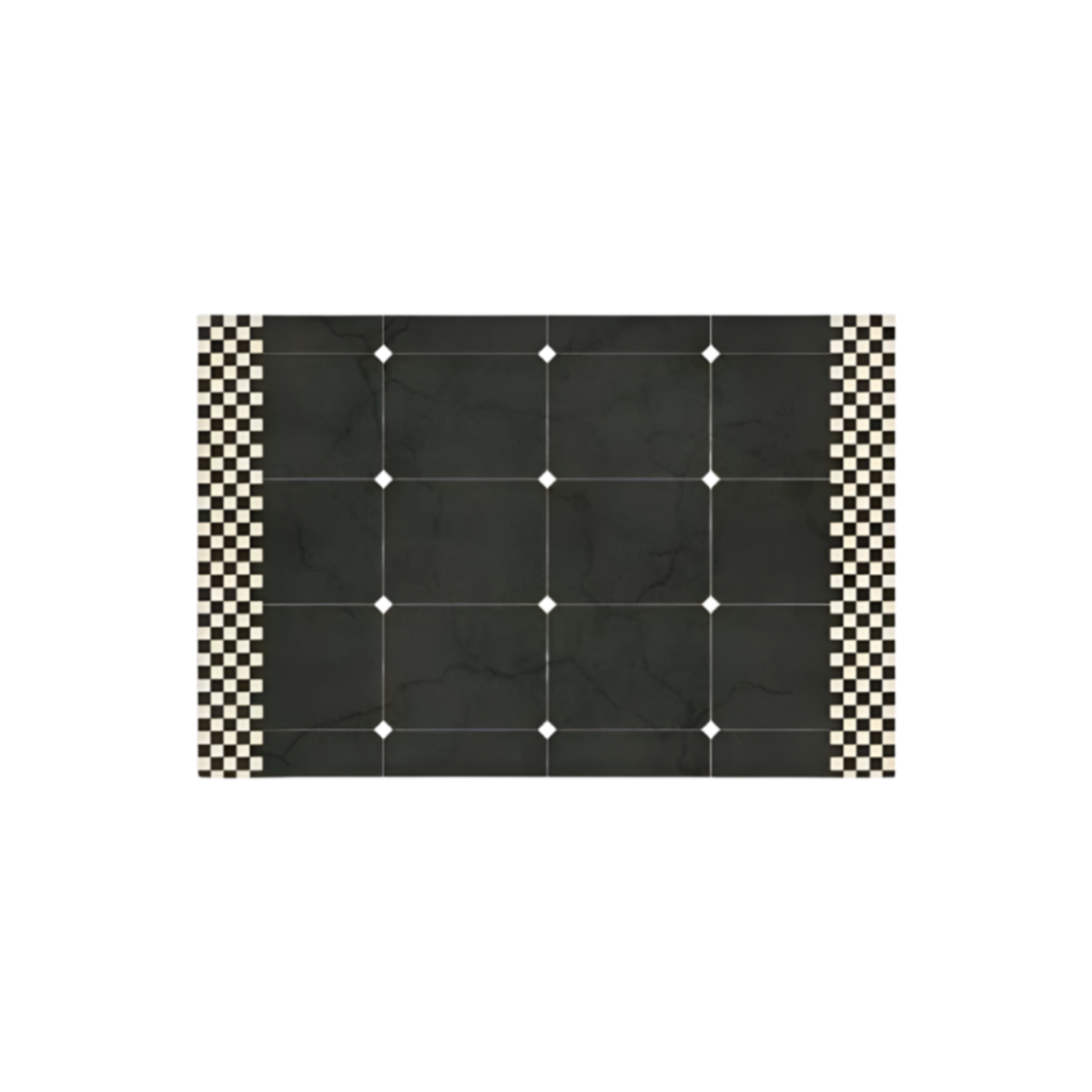 Checkerboard retro rug (black)