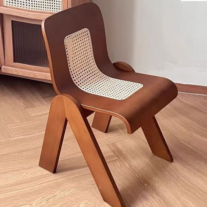 Wabi-Sabi Vintage Rattan Dining Chair