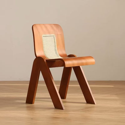 Wabi-Sabi Vintage Rattan Dining Chair