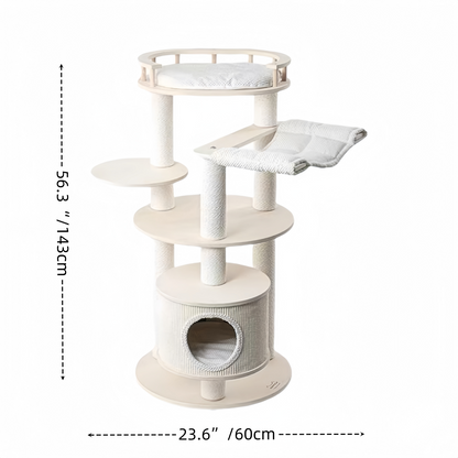 Premium Multi-Level Solid Wood Cat Tree