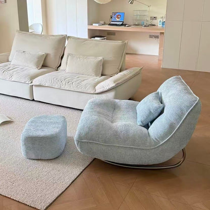 Sora Chenille Lounge Chair with Ottoman