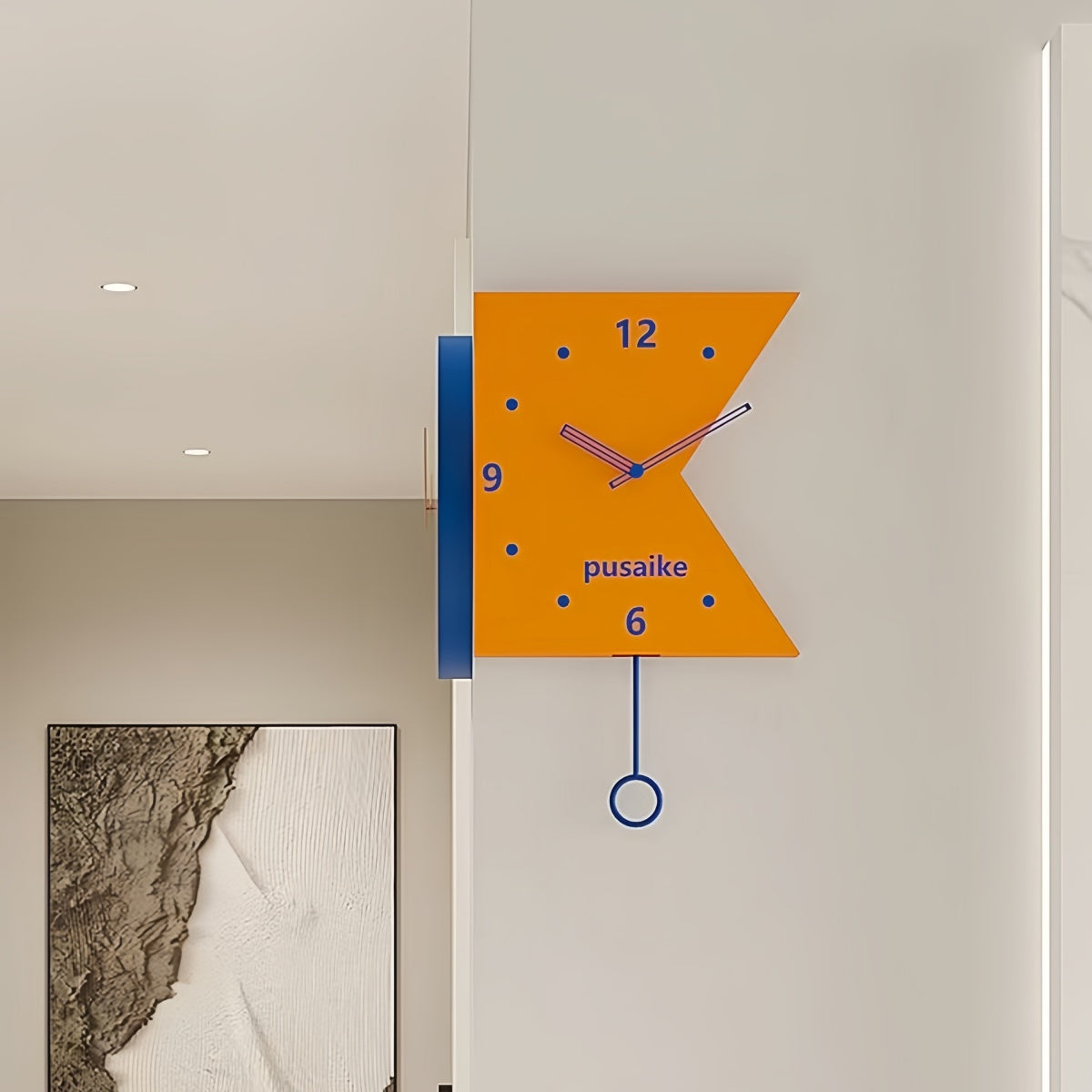 Axis Corner Double-Sided Wall Clock