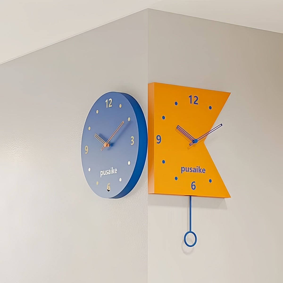 Axis Corner Double-Sided Wall Clock