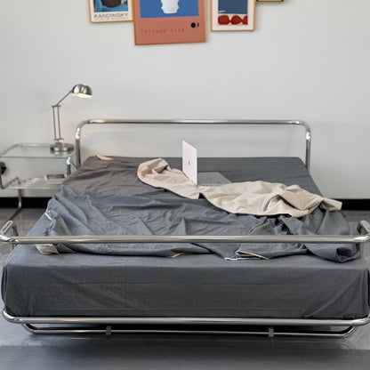 Minimalist Floating Stainless Steel Bed Frame