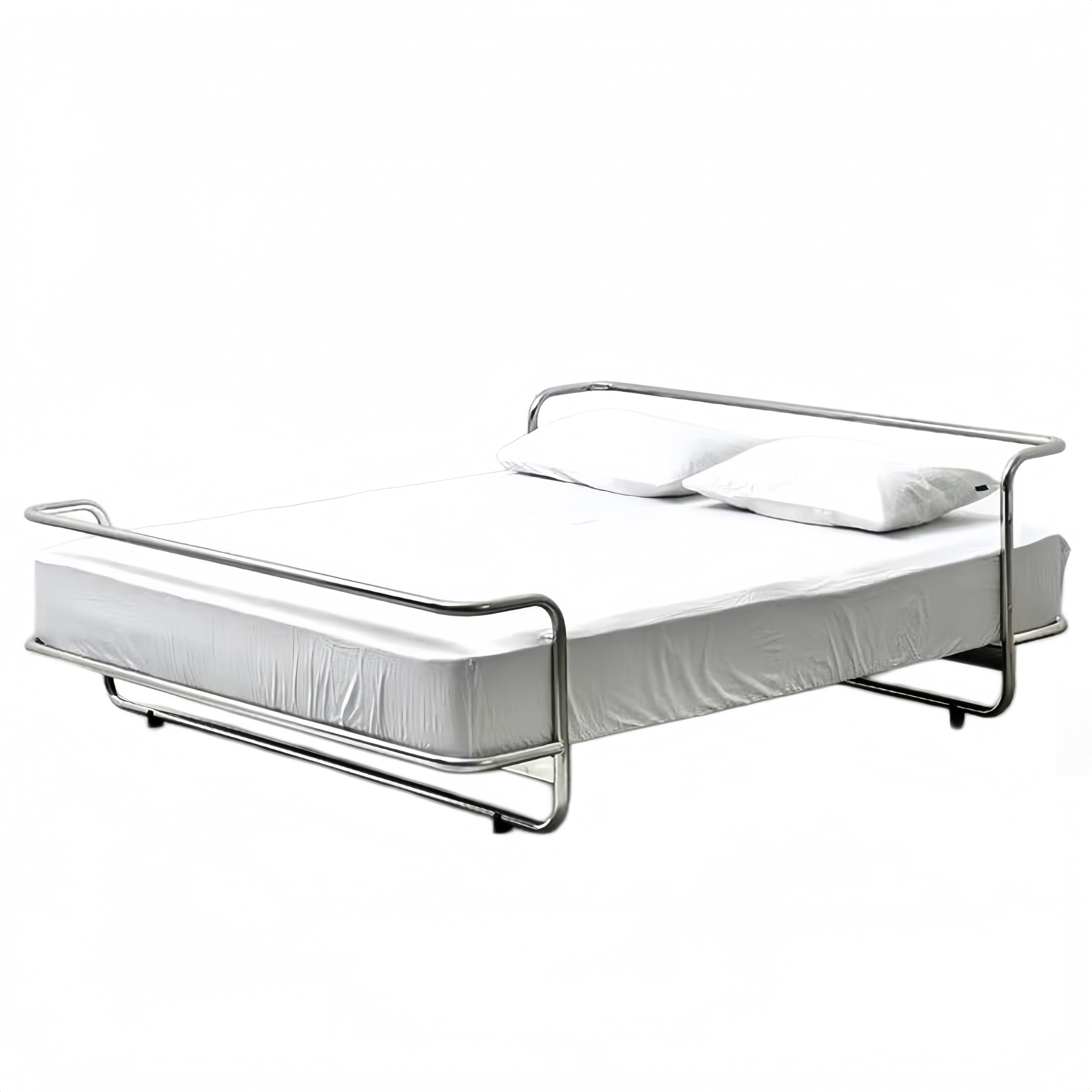 Minimalist Floating Stainless Steel Bed Frame
