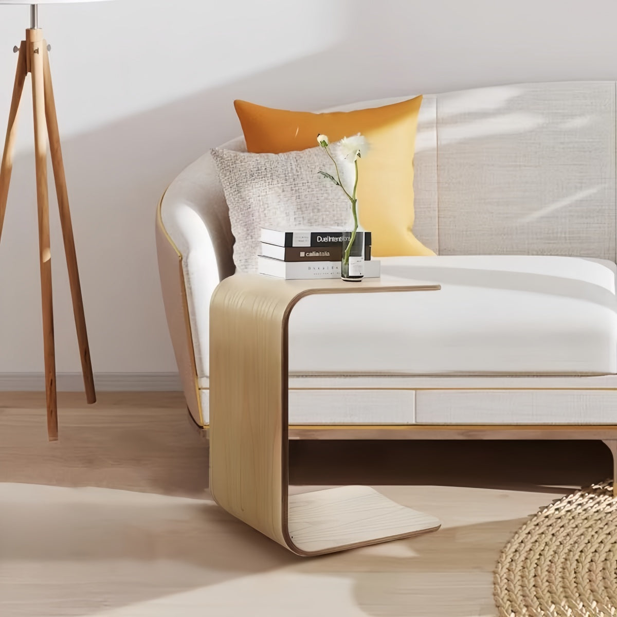 Portable U-Shaped Side Table