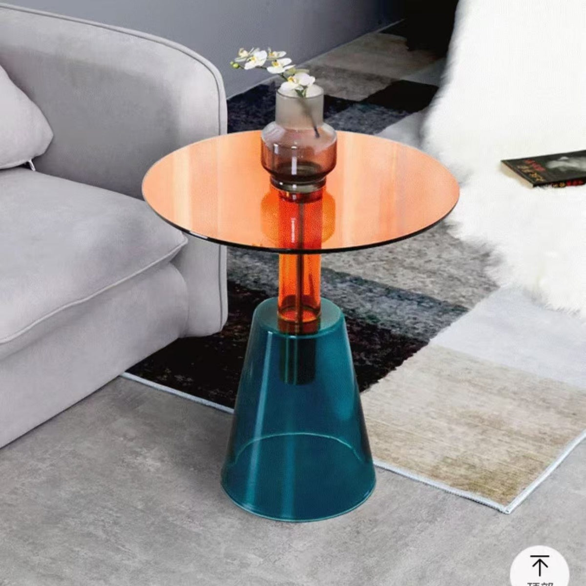 BoShi Trendy Glass Round Coffee Table
